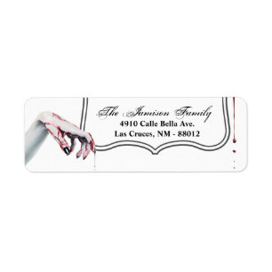 .75"x2.25" Return Address Label Zombie blood drip