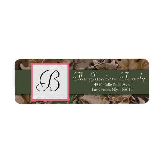 .75"x2.25" Return Address Pink Browning Camo Return Address Label