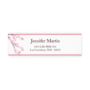 .75"x2.25" Return Address Pink Cherry Blossom