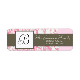 .75"x2.25" Return Address Pink Lace Floral