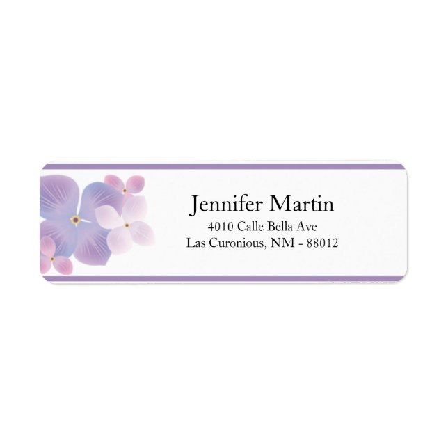 .75"x2.25" Return Address Purple Hydrangea (Front)