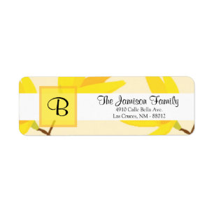 .75"x2.25" Return Address Yellow & Cream Floral