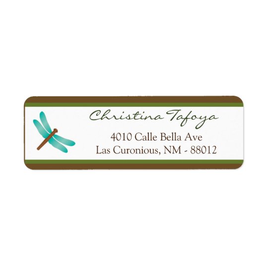 .75" x 2.25" Return Address Cattail/Dragonfly in C Return Address Label