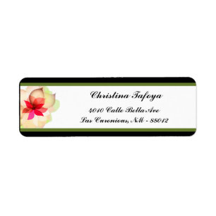 .75" x 2.25" Return Address Colourful Lotus Flower