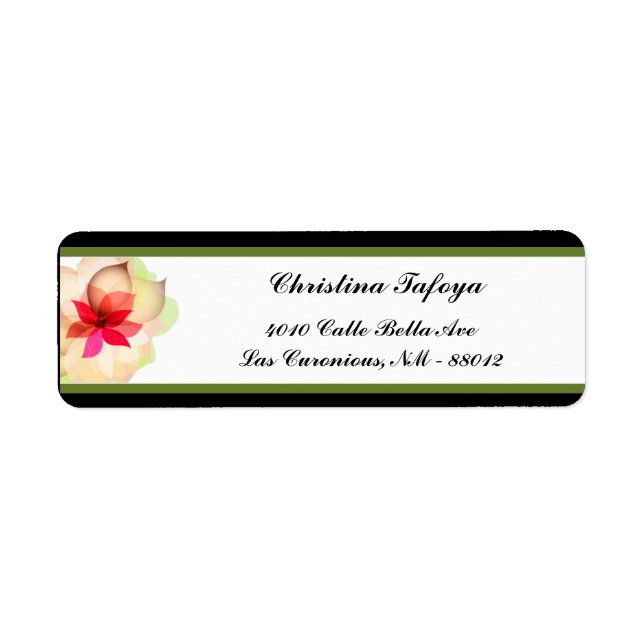 .75" x 2.25" Return Address Colourful Lotus Flower (Front)