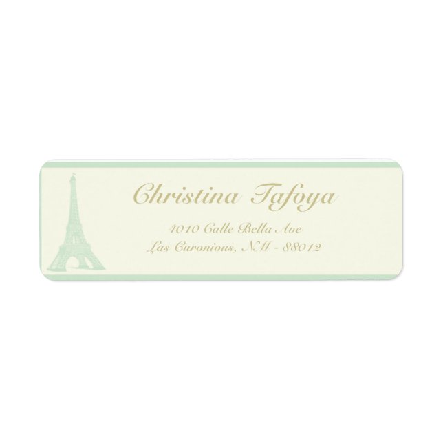 .75" x 2.25" Return Address Damask Paris (Front)