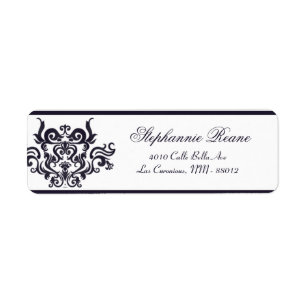 .75" x 2.25" Return Address Deep Purple Damask