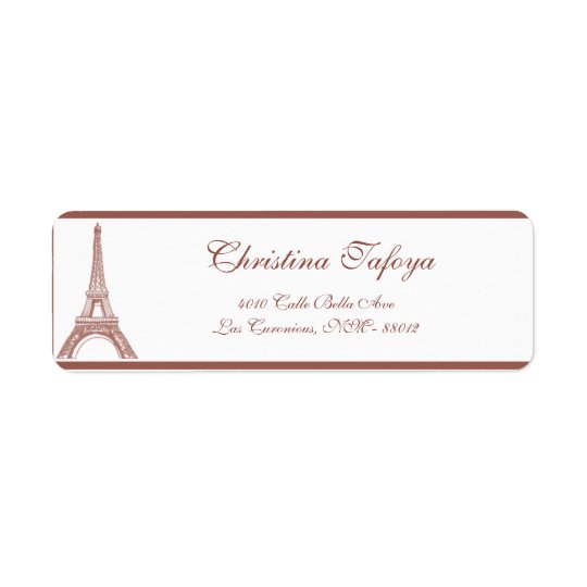 .75" x 2.25" Return Address Floral Spiral in Paris Return Address Label