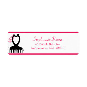 .75" x 2.25" Return Address Hot Pink/Black Giraffe