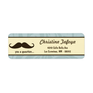 .75" x 2.25" Return Address I Moustache You a Ques