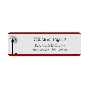 .75" x 2.25" Return Address Lady Bug on Dandelion