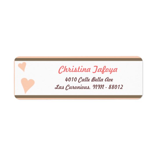 .75" x 2.25" Return Address Light Coral Pink/Brown Return Address Label