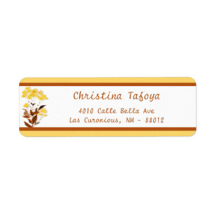 .75" x 2.25" Return Address Mustard Yellow Poppy F