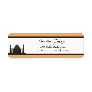 .75" x 2.25" Return Address Taj Mahal Sunset Orang