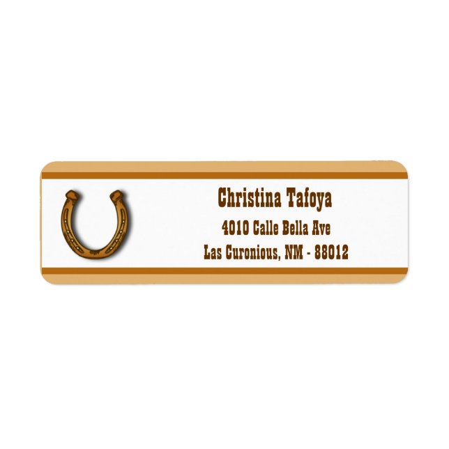 .75" x 2.25" Return Address Wagon Wheel/Horse Shoe (Front)