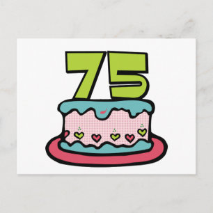75 Year Old Birthday Cake Postcard