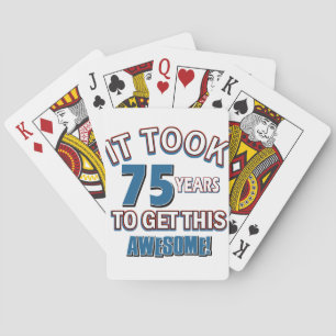 75 year old birthday designs playing cards