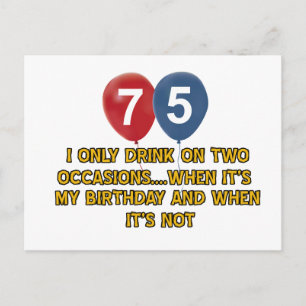75 year old birthday designs postcard
