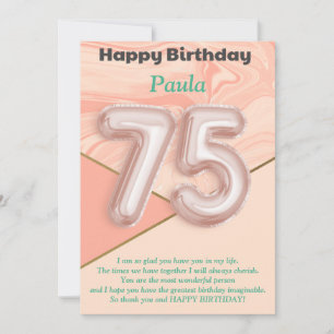 75 year old girls Happy Birthday card