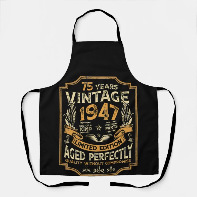 75 Year Old Vintage 1947 75th Birthday Apron (Front)