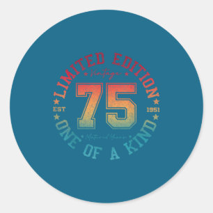 75 Year Old Vintage 1951 Limited Edition 75th Birt Classic Round Sticker