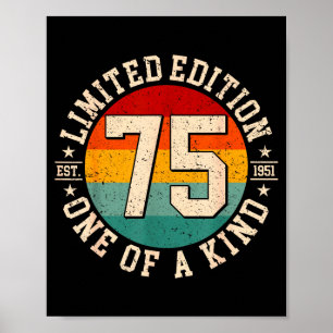 75 year old vintage 1951 limited edition 75th poster