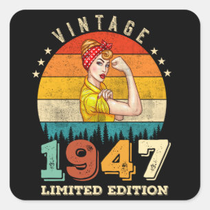 75 Year Old Women Bday 1947 Vintage 75th Birthday Square Sticker