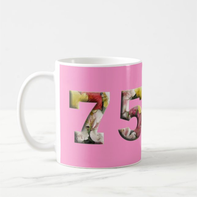 75 Years 75th Birthday Anniversary Milestone Mug (Left)