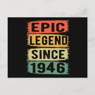 75 Years Old Bday 1946 Epic Legend 76th Birthday Postcard