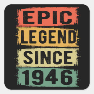 75 Years Old Bday 1946 Epic Legend 76th Birthday Square Sticker