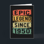75 Years Old Bday 1950 Epic Legend 75th Birthday Card<br><div class="desc">Celebrate In Style With This Unique And Fun Vintage-Inspired Birthday Gift Design! This Birthday Graphic Perfectly Highlights Your Special Milestone. Whether You're Turning 9, 21, 30, 40, 50, Or Any Age In Between, Proudly Showcase Your Legendary Status With Humour And Nostalgia. This Vintage Birthday Graphic Makes An Ideal Gift Idea...</div>