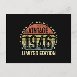 75 Years Old Gifts Vintage 1946 Birthday Postcard