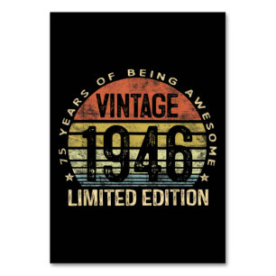 75 Years Old Gifts Vintage 1946 Birthday Table Number
