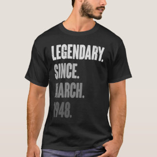 75 Years Old Vintage 1948 Birthday March 75th Deco T-Shirt