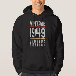 75 Years Old Vintage 1949 75th Birthday Decoration Hoodie