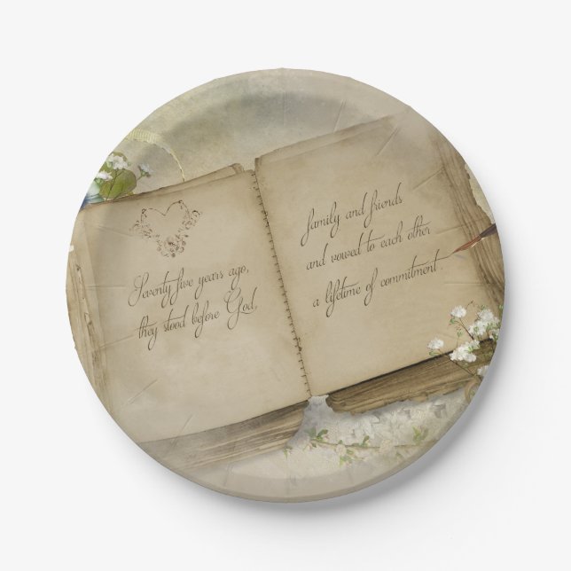 75th Anniversary Book  Paper Plate (Front)