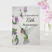75th Anniversary Congratulations Hummingbird