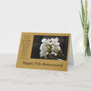 75th Anniversary, floral, bible verse about love Card