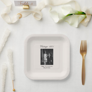 75th Anniversary Party Supplies Wedding Photo Paper Plate