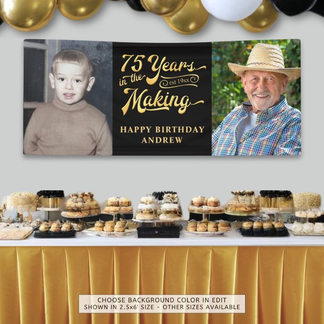 75th Birthday 2 Photos 75 Years in the Making Banner (Creator Uploaded)