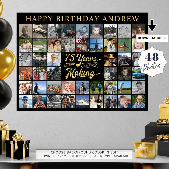 75th Birthday 48 Photos 75 Years in the Making Poster (Creator Uploaded)