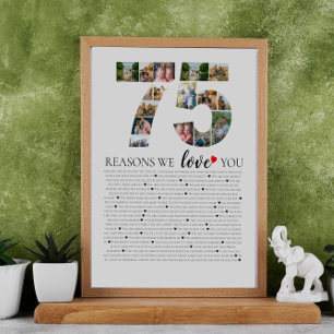 75th birthday all the reasons why we love you  poster