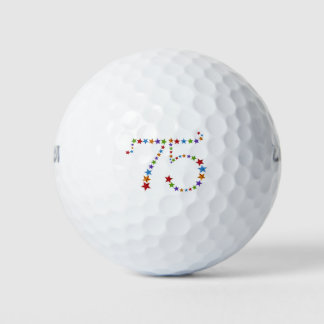 75th Birthday Anniversary Star Pattern Number Golf Balls