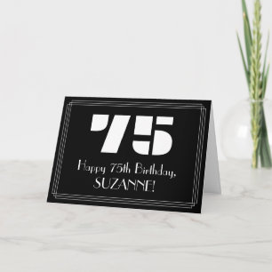 75th Birthday: Art Deco Inspired Look "75" & Name Card