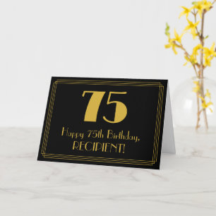 75th Birthday: Art Deco Inspired Look "75" + Name Card
