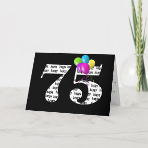 75th birthday balloon bouquet card