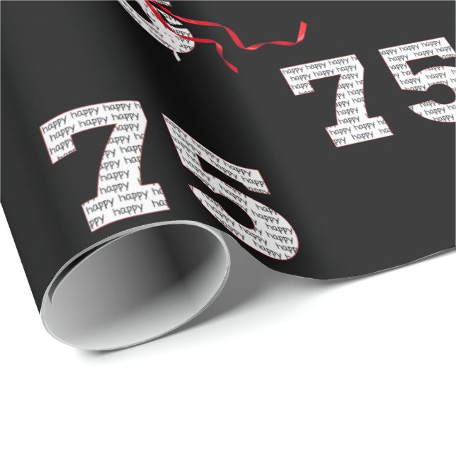 75th Birthday Balloon Bouquet Wrapping Paper (Roll Corner)