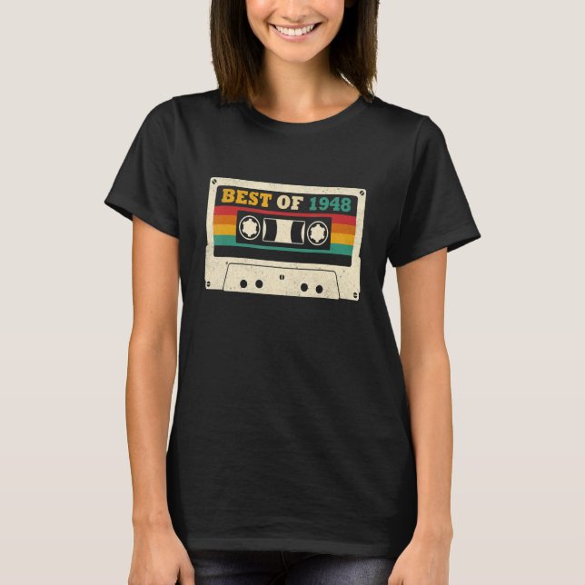 75th Birthday Best Of 1948 Cassette Tape 75 Year O T-Shirt (Front)