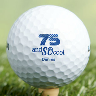 75th Birthday Blue Golfer Gift - 75 and So Cool Golf Balls