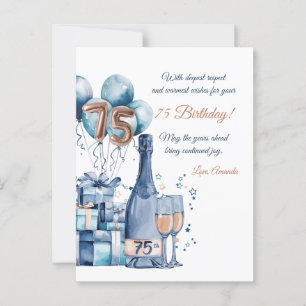 75th Birthday Card Personalised for Men